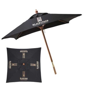 7ft Square Wooden Market Umbrella