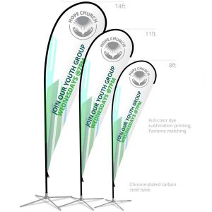 14ft Teardrop Flags Double Sided